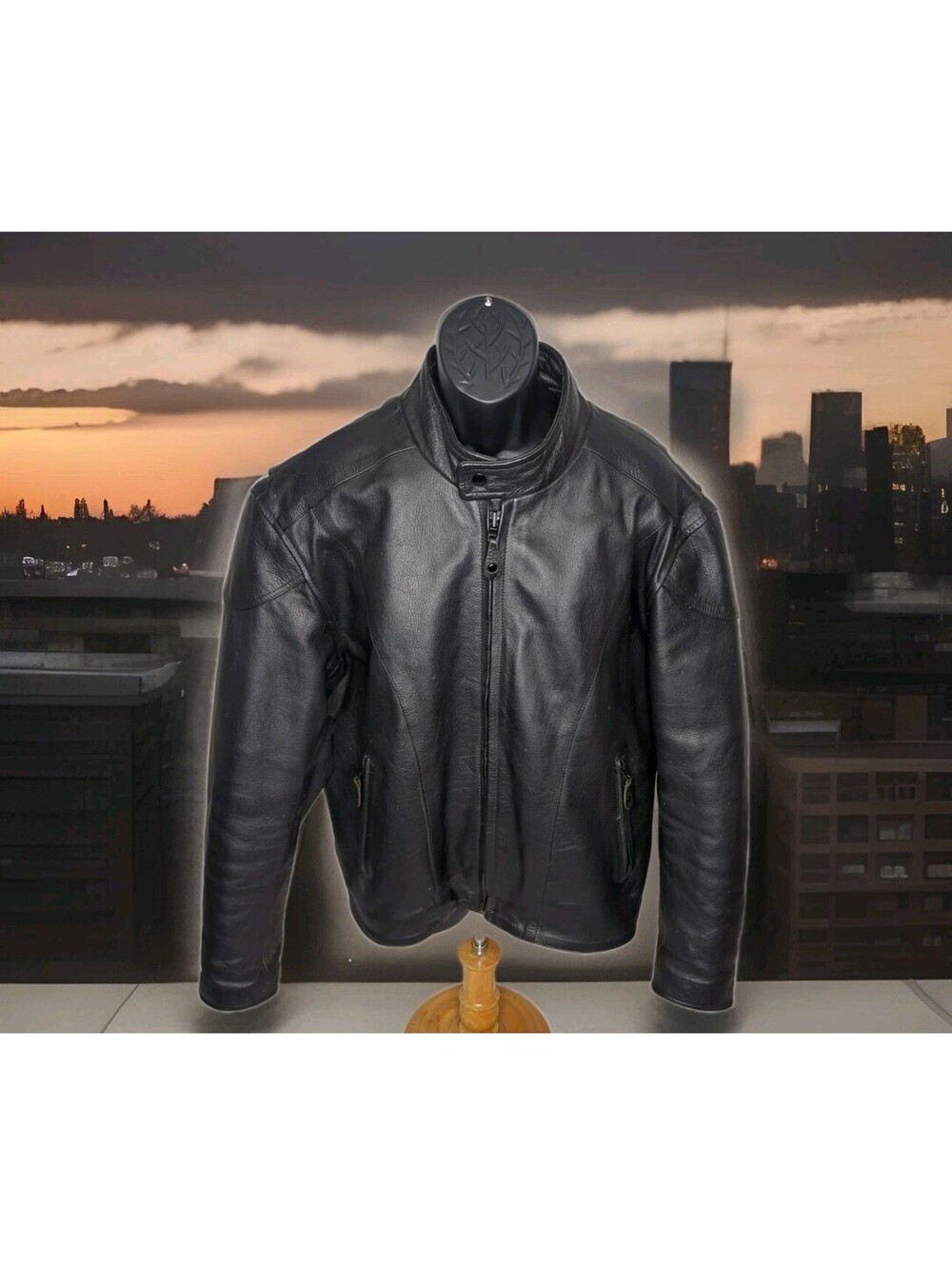 River Road Heavy Duty Leather Motorcycle Riding Touring Jacket Quilted MEN XL 48